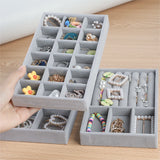 Velvet Jewelry Organizer Tray Ring Bracelet Necklace Storage
