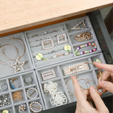 Velvet Jewelry Organizer Tray Ring Bracelet Necklace Storage
