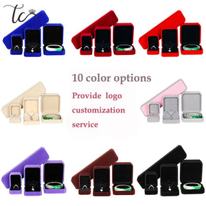 Velvet Jewelry Packaging Boxes Ring Box Container Earring Holder