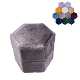 Velvet Double Slot Jewelry Ring Box Hexagon Multicolor