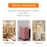 Velvet Jewelry Roll Bag Storage Bag Portable Necklace Display Case