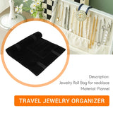 Velvet Jewelry Roll Bag Storage Bag Portable Necklace Display Case