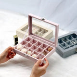 Velvet Jewelry Storage Box Portable Stud Earrings Necklace Ring Organizer
