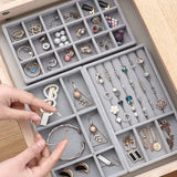 Velvet Jewelry Organizer Tray Earrings Ring Bracelet Holder Display Stand
