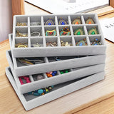 Velvet Jewelry Organizer Tray Earrings Ring Bracelet Holder Display Stand