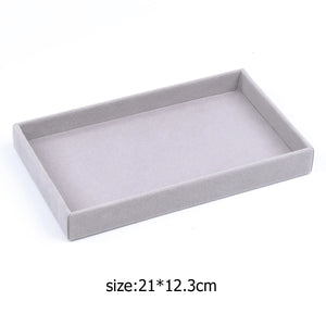 Velvet Jewelry Organizer Tray Earrings Ring Bracelet Holder Display Stand