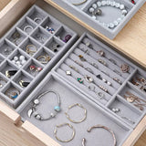 Velvet Jewelry Tray Display Storage Box Drawer Organizer