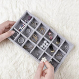 Velvet Jewelry Tray Display Storage Box Drawer Organizer