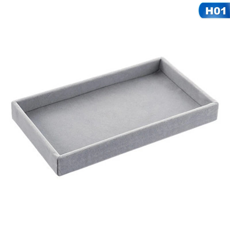 Velvet Jewelry Tray Display Storage Box Drawer Organizer