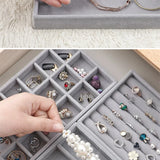 Velvet Jewelry Tray Display Storage Box Drawer Organizer