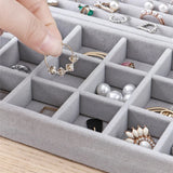 Velvet Jewelry Storage Tray Display Earrings Necklace Ring Holder