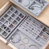 Velvet Jewelry Storage Tray Display Earrings Necklace Ring Holder
