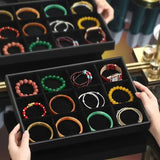 Velvet Jewelry Tray Bracelet Display Plate 12 Grid Bracelet Storage Plate
