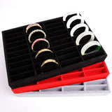 Velvet Jewelry Tray Case Stackable Jewellery Holder Organizer Showcase