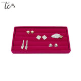 Velvet Jewelry Tray Ring Display Holder Case Earrings Storage Organizer