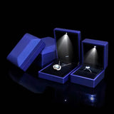Velvet LED Jewelry Box LED Light Ring Holder Gift Packaging Marriage Storage