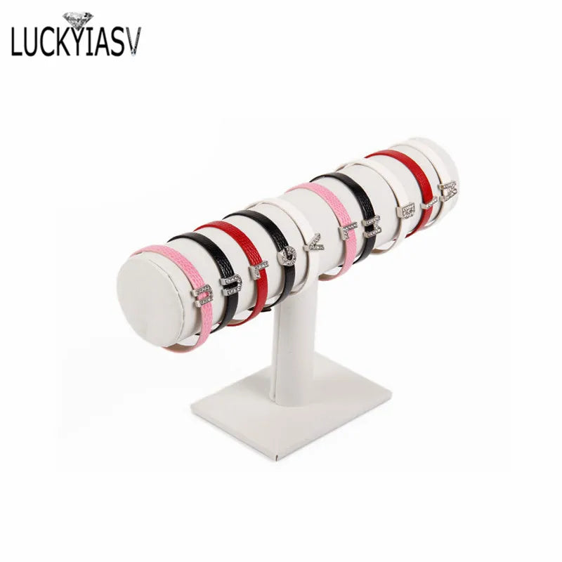 Velvet & Leather Bracelet Chain Watch T-Shaped Rack Jewelry Display Holder