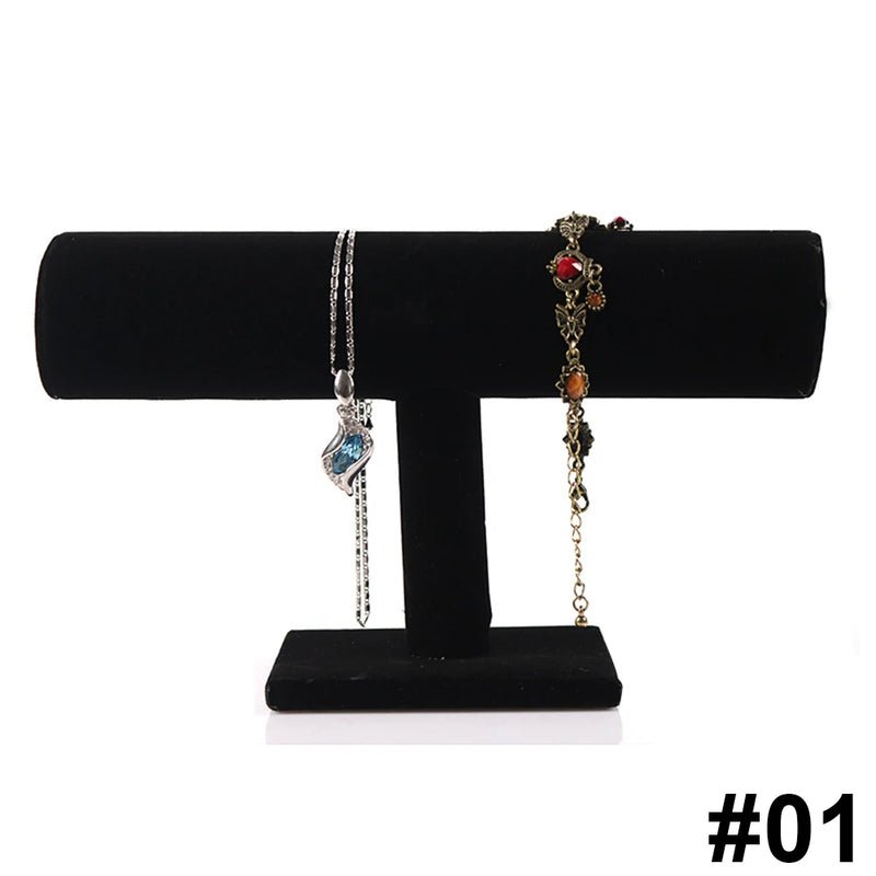 Velvet & Leather Bracelet Chain Watch T-Shaped Rack