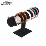 Velvet & Leather Bracelet Chain Watch T-Shaped Rack Jewelry Display Holder