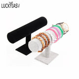 Velvet & Leather Bracelet Chain Watch T-Shaped Rack Jewelry Display Holder