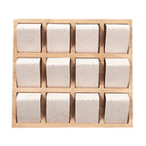Velvet/Leatherette Bamboo Jewelry Display Rack 12 Pair Display Cards