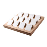 Velvet/Leatherette Bamboo Jewelry Display Rack 12 Pair Display Cards