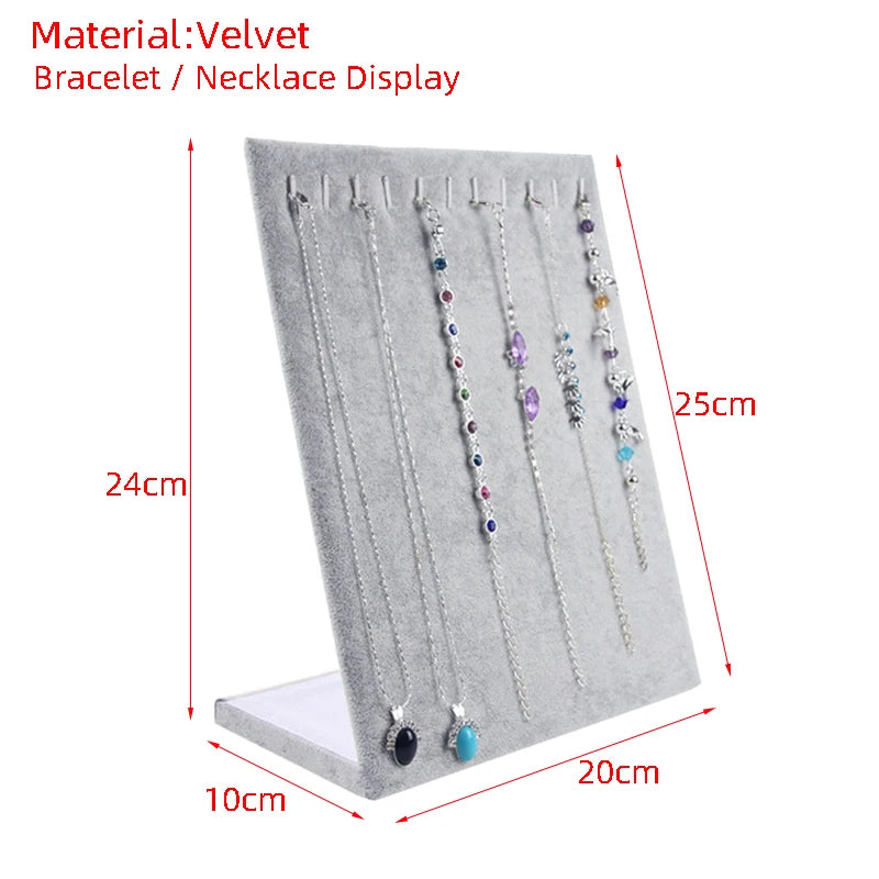 Velvet/Linen Necklace Pendant Display Stand Earrings Display