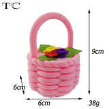 Velvet Lovely Basket Ring Box Earring Pendant Gift Case
