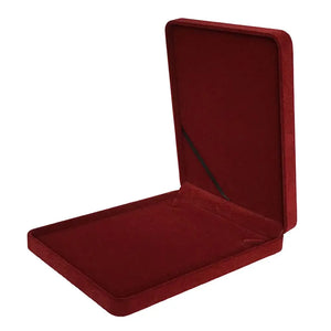 Velvet Necklace Box Chain Display Case Tray with Lid Jewelry Storage