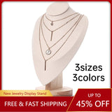 Velvet Necklace Chain Jewelry Bust Display Holder Stand
