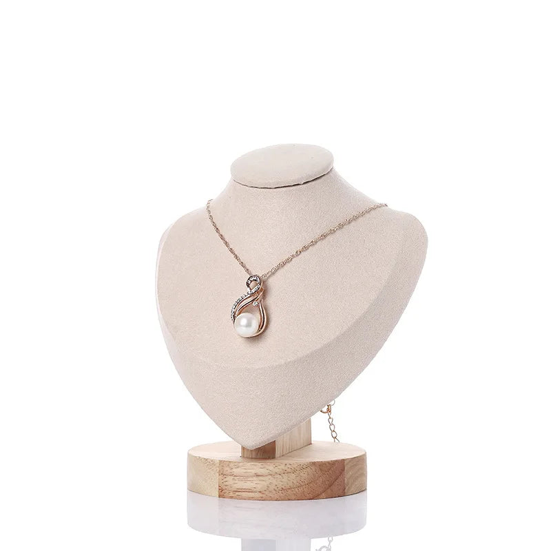 Velvet Necklace Chain Jewelry Bust Display Holder Stand