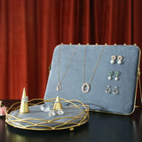 Gray Velvet Jewelry Display Stand