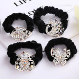 Velvet Pearl Flower Rubberband Hair Ties Hair Accessories