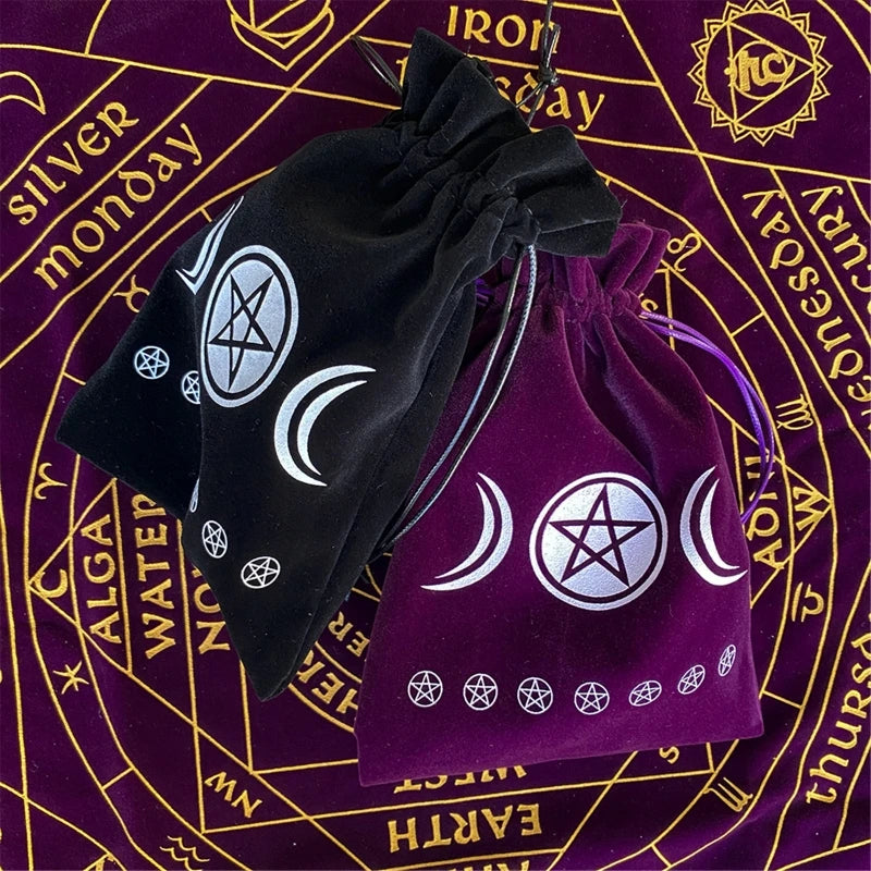 Velvet Pentagram Tarot Oracle Cards Storage Bag