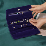 Velvet Portable Felt Jewelry Roll Storage Bag