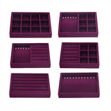 Velvet Jewelry Display Organizer Tray Ring Necklace Box Holder Earring