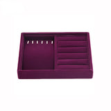 Velvet Jewelry Display Organizer Tray Ring Necklace Box Holder Earring