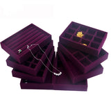 Velvet Jewelry Display Organizer Tray Ring Necklace Box Holder Earring