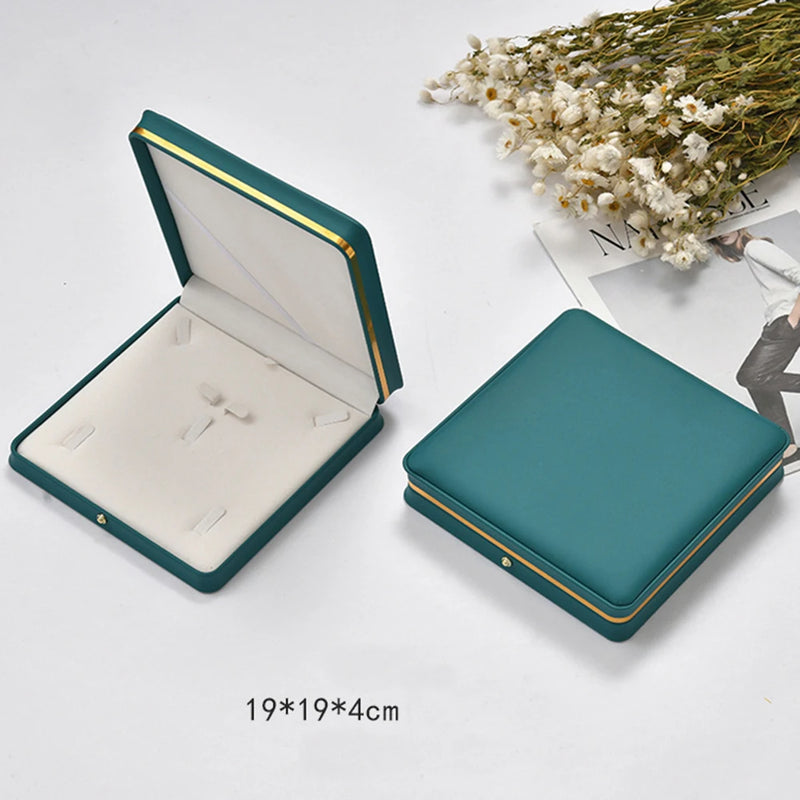 Velvet Pu Leather Jewelry Box Organizer Gift Package Case
