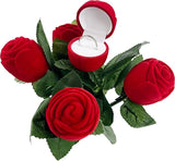 Red Rose Jewelry Box Earring Ring Holder Bridal Wedding Gift Case