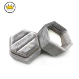 Velvet Ring Box Earrings Holder Double Slots Pairs Gift Case