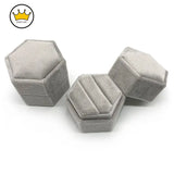 Velvet Ring Box Earrings Holder Double Slots Pairs Gift Case