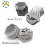 Velvet Ring Box Earrings Holder Double Slots Pairs Gift Case