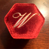 Personalized Velvet Ring Box Wedding Jewelry Packing Initials