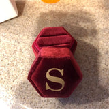 Personalized Velvet Ring Box Wedding Jewelry Packing Initials