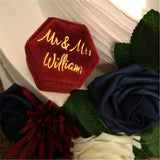 Personalized Velvet Ring Box Wedding Jewelry Packing Initials