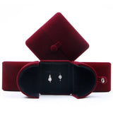 Velvet Double Open Ring Box Jewelry Case Wedding Ceremony Storage
