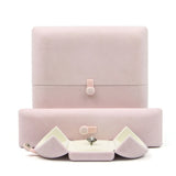 Velvet Double Open Ring Box Jewelry Case Wedding Ceremony Storage