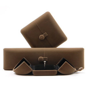Velvet Double Open Ring Box Jewelry Case Wedding Ceremony Storage