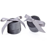 Velvet Ring Display Jewellery Box Round Bow Wedding Earrings Pendants Gift